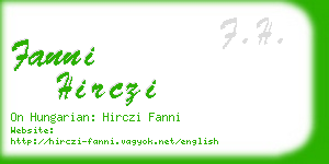 fanni hirczi business card